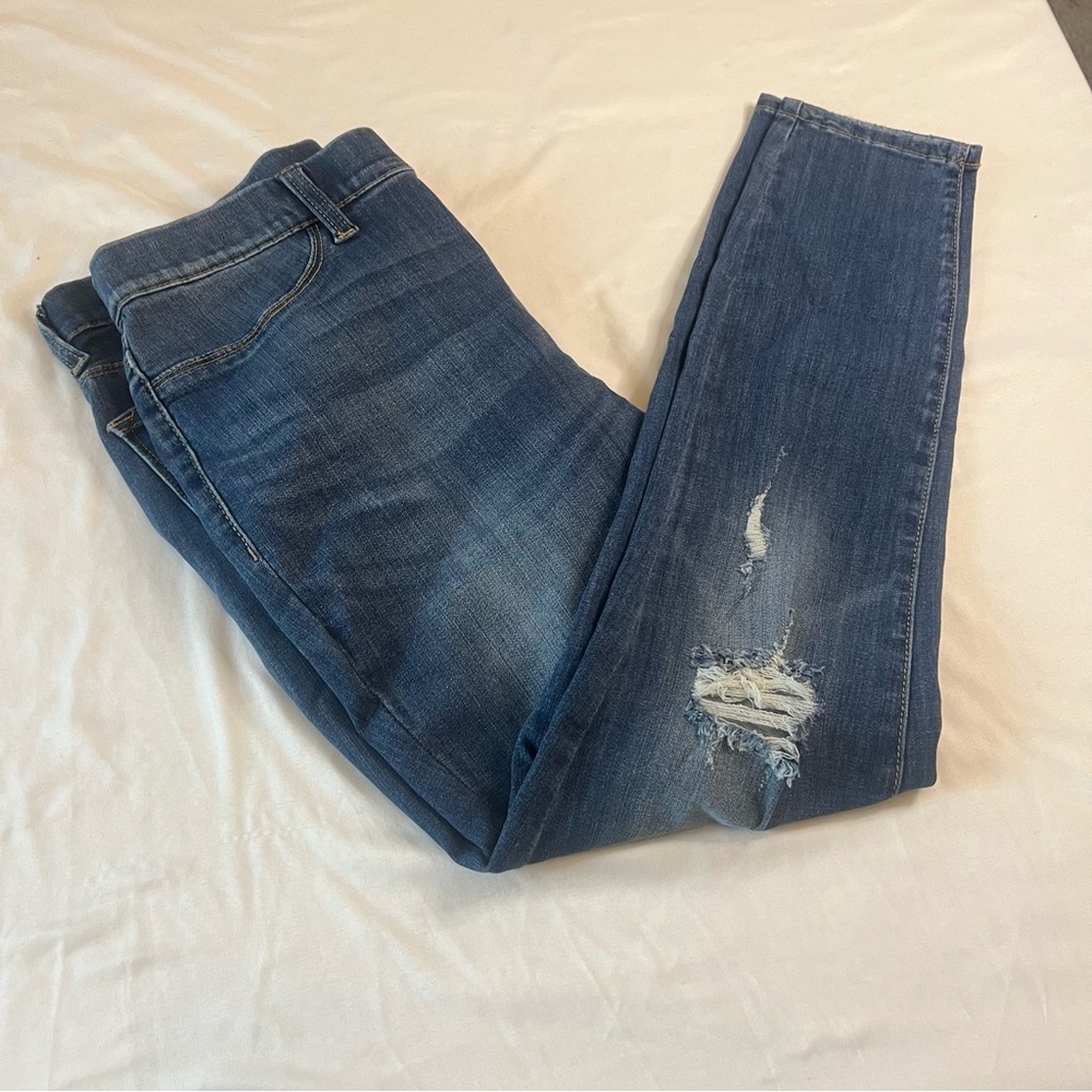 Judy Blue Medium Blue Skinny‎ Jeans with Knee Distress